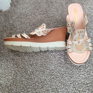 Silver & Gold shiny wedges